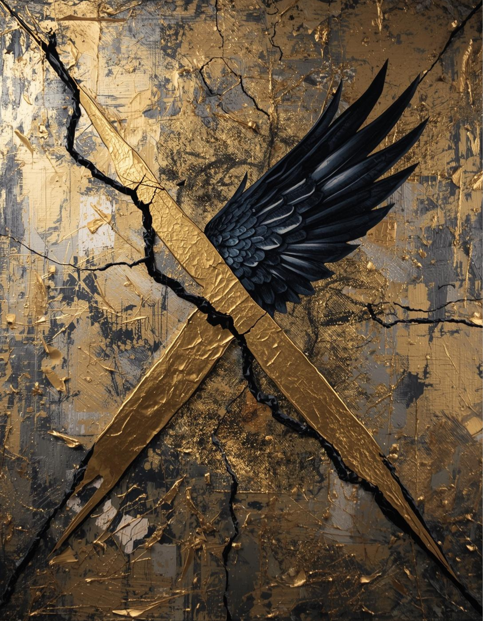 Shattered X + Raven Wing Close-up